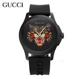 Gucci G Timeless Cat Motif Black Dial Black Leather Strap Unisex Watch - YA1264021 Buy Now By Gucci