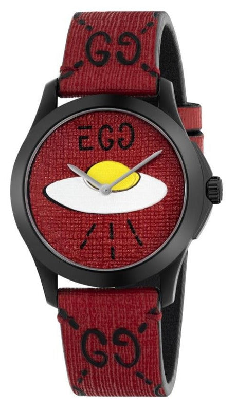 Gucci G Timeless Ghost Red Dial Red Leather Strap Watch For Men - YA1264023 Buy Now By Gucci