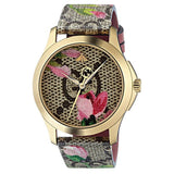 Gucci G Timeless Floral Brown Dial Brown Leather Strap Watch For Women - YA1264038 Buy Now By Gucci