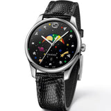 Gucci G-Timeless Moonphase Black Dial Black Leather Strap Watch For Men - YA1264045 Buy Now By Gucci