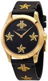 Gucci G Timeless Bee Motif Black Dial Black Leather Strap Watch For Women - YA1264055 Buy Now By Gucci
