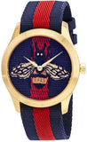 Gucci G Timeless Bee Red & Blue Dial Red Two Tone Nylon Strap Watch For Men - YA1264061 Buy Now By Gucci