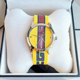 Gucci G Timeless Quartz Yellow & Purple Dial Yellow & Purple NATO Strap Watch For Men - YA1264069 Buy Now By Gucci