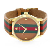 Gucci G Timeless Quartz Brown Dial Brown Leather Strap Unisex Watch - YA1264077 Buy Now By Gucci