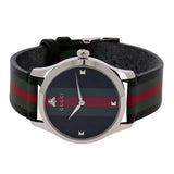 Gucci G Timeless Quartz Black Dial Multicolored Black Leather Strap Watch For Men - YA1264079 Buy Now By Gucci