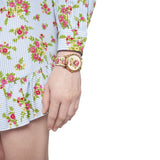 Gucci G Timeless Floral Gold Dial White Leather Strap Watch For Women - YA1264084 Buy Now By Gucci
