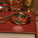 Gucci G Timeless Quartz Green & Red Dial Brown Leather Strap Watch For Men - YA126451 Buy Now By Gucci
