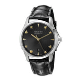 Gucci G Timeless Automatic Black Dial Black Leather Strap Watch For Women - YA126469 Buy Now By Gucci