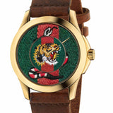 Gucci G Timeless Quartz Two Tone Dial Brown Leather Strap Watch For Men - YA126451B Buy Now By Gucci