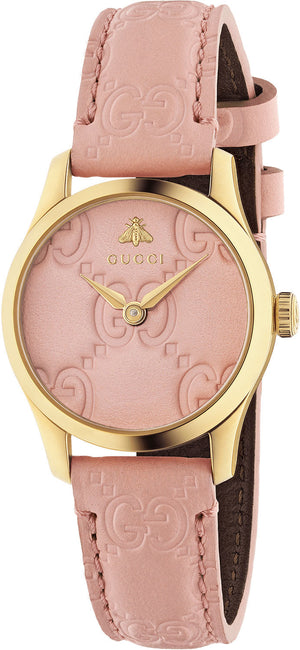 Gucci G Timeless Quartz Pink Dial Pink Leather Strap Watch For Women - YA1265005 Buy Now By Gucci