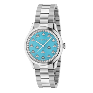 Gucci G Timeless Quartz Turquoise Dial Silver Steel Strap Unisex Watch - YA1265044 Buy Now By Gucci