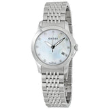 Gucci G Timeless Diamonds Mother of Pearl Dial Silver Steel Strap Watch For Women - YA126504 Buy Now By Gucci
