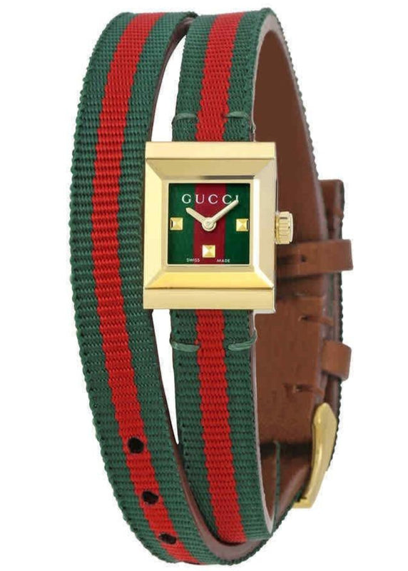 Gucci G-Frame Multicolored Dial Two Tone Nylon Strap Watch For Women - YA128527 Buy Now By Gucci