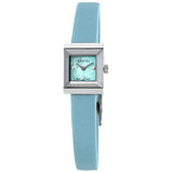 Gucci G-Frame Pastel Blue Mother of Pearl Dial Blue Leather Strap Watch For Women - YA128531 Buy Now By Gucci