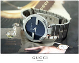 Gucci Interlocking G Quartz Black Dial Black Steel Strap Watch For Women - YA133502 Buy Now By Gucci