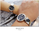 Gucci Interlocking G Quartz Black Dial Black Steel Strap Watch For Women - YA133502 Buy Now By Gucci