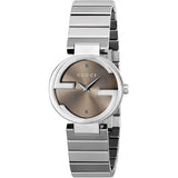 Gucci Interlocking G Brown Dial Silver Steel Strap Watch For Women - YA133506 Buy Now By Gucci
