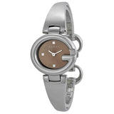 Gucci Guccissima Quartz Diamonds Brown Dial Silver Steel Strap Watch For Women - YA134503 Buy Now By Gucci