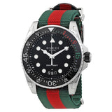 Gucci Dive Black Dial Red & Green Nylon Strap Watch For Men - YA136209 Buy Now By Gucci