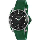 Gucci Dive Black Dial Green Rubber Strap Watch For Men - YA136310 Buy Now By Gucci