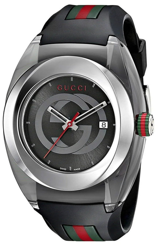 Gucci Sync XXL Quartz Black Dial Black Rubber Strap Watch For Men - YA137101 Buy Now By Gucci
