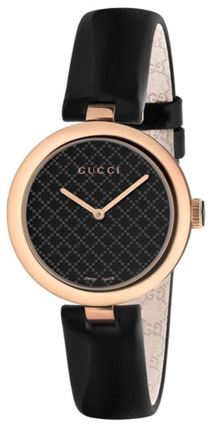 Gucci Diamantissima Quartz Black Dial Black Leather Strap Watch for Women - YA141401 Buy Now By Gucci