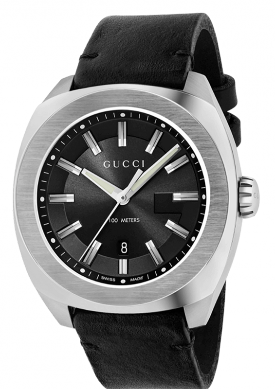 Gucci GG2570 Black Dial Black Leather Strap Watch For Men - YA142206 Buy Now By Gucci