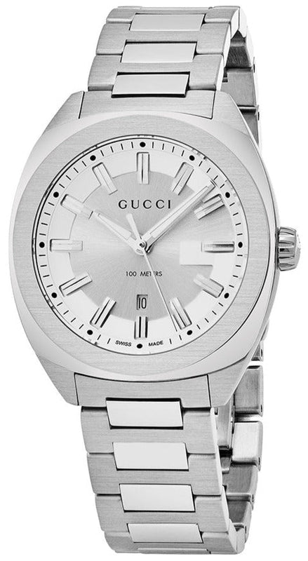 Gucci G Timeless GG2570 Silver Dial Silver Steel Strap Watch For Men - YA142402 Buy Now By Gucci
