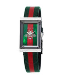 Gucci G Frame Quartz Green & Red Mother of Pearl Dial Multicolor Leather Strap Watch For Women - YA147408 Buy Now By Gucci
