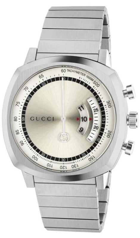 Gucci Grip Collection Quartz Silver Dial Silver Steel Strap Watch For Men - YA157302 Buy Now By Gucci
