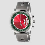 Gucci Grip Quartz Chronograph Red Dial Silver Steel Strap Watch For Men - YA157303 Buy Now By Gucci