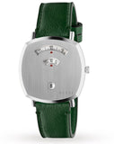 Gucci Grip Silver Dial Green Leather Strap Unisex Watch - YA157412 Buy Now By Gucci