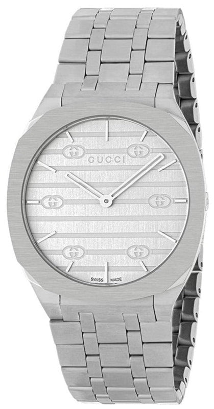 Gucci 25H Quartz Silver Dial Silver Steel Strap Watch For Women - YA163402 Buy Now By Gucci