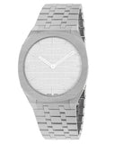 Gucci 25H Quartz Silver Dial Silver Steel Strap Unisex Watch - YA163407 Buy Now By Gucci