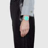 Gucci 25H Quartz Turquoise Dial Silver Steel Strap Watch For Women - YA163409 Buy Now By Gucci