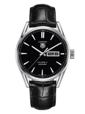 Tag Heuer Carrera Automatic 41mm Black Dial Black Leather Strap Watch for Men - WAR201A.FC6266 Buy Now By Tag Heuer