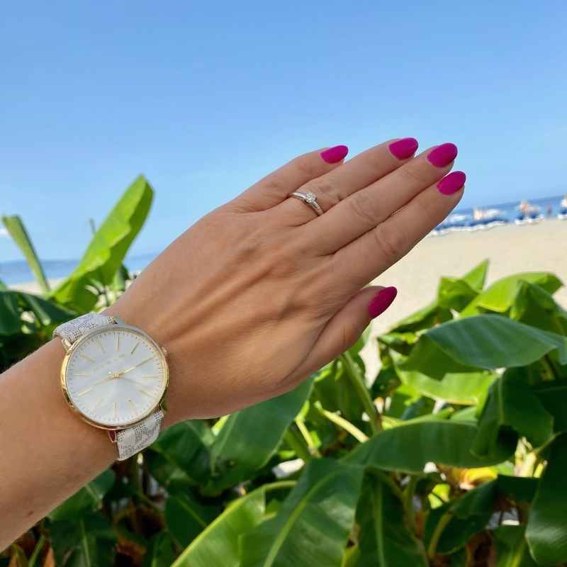 Michael Kors Pyper Quartz Silver Dial White Leather Strap Watch For Women - MK2858 Buy Now By Michael Kors