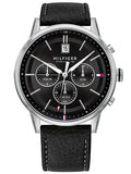 Tommy Hilfiger Kyle Quartz Black Dial Black Leather Strap Watch for Men - 1791630 Buy Now By Tommy Hilfiger