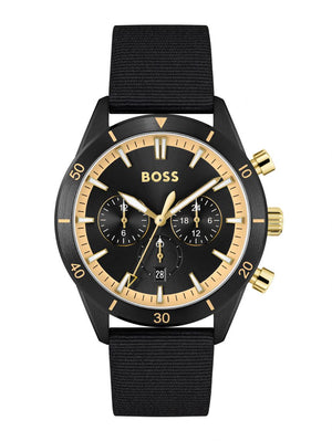 Hugo Boss Santiago Black Dial Black Nylon Strap Watch for Men - 1513935 Buy Now By Hugo Boss