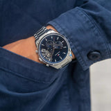 Tommy Hilfiger Baker Quartz Blue Dial Silver Steel Strap Watch For Men - 1710448 Buy Now By Tommy Hilfiger