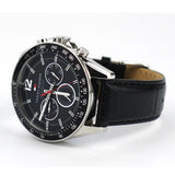 Tommy Hilfiger Luke Quartz Black Dial Black Leather Strap Watch for Men - 1791117 Buy Now By Tommy Hilfiger