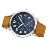Tommy Hilfiger Briggs Chronograph Blue Dial Brown Leather Strap Watch for Men - 1791424 Buy Now By Tommy Hilfiger