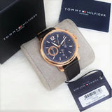 Tommy Hilfiger London Chronograph Blue Dial Brown Leather Strap Watch for Men - 1791532 Buy Now By Tommy Hilfiger