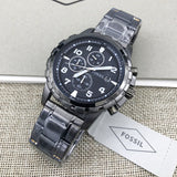 Fossil Dean Chronograph Black Dial Black Steel Strap Watch for Men - FS4721 Buy Now By Fossil
