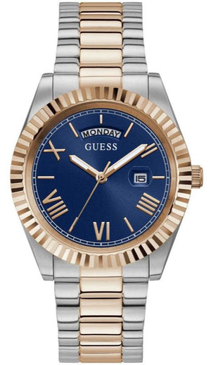 Guess Connoisseur Quartz Blue Dial Two Tone Steel Strap Watch For Men - GW0265G12 Buy Now By Guess