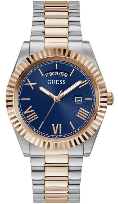 Guess Connoisseur Quartz Blue Dial Two Tone Steel Strap Watch For Men - GW0265G12 Buy Now By Guess