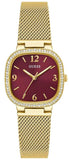 Guess Quartz Red Dial Gold Mesh Strap Watch For Women - GW0354L4 Buy Now By Guess