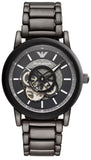 Emporio Armani Meccanico Automatic Black Dial Black Steel Strap Watch For Men - AR60010 Buy Now By Emporio Armani