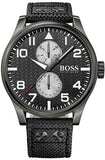 Hugo Boss Aeroliner Maxx Quartz Black Dial Black Nylon Strap Watch For Men - HB1513086 Buy Now By Hugo Boss