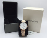 Emporio Armani Gianni T-Bar Quartz White Dial Rose Gold Steel Strap Watch For Women - AR11267 Buy Now By Emporio Armani